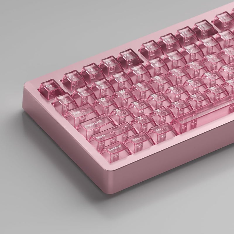 Sumgsn 114 Keys Transparent Keycaps PC Cherry Profile Pink Keycaps Set Fit for Cherry Mx Switches Mechanical Keyboard - Image 1